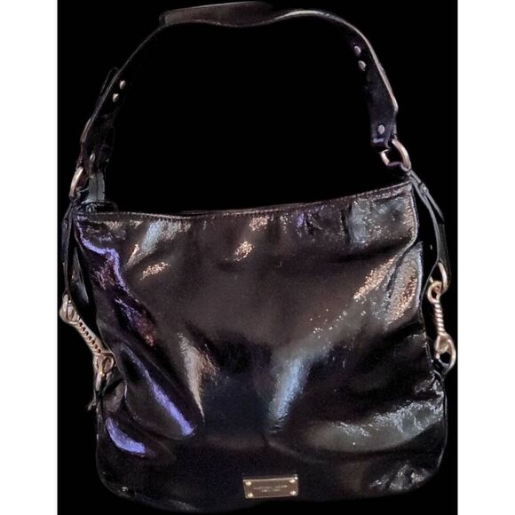 Pretty Vintage MICHAEL KORS Black Patent Leather Shoulder Bag - Picture 7 of 11